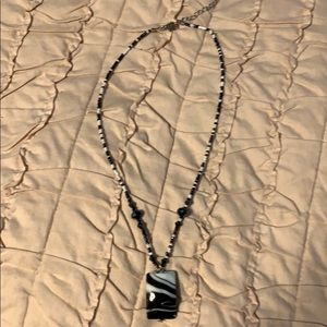 Black and white beaded necklace